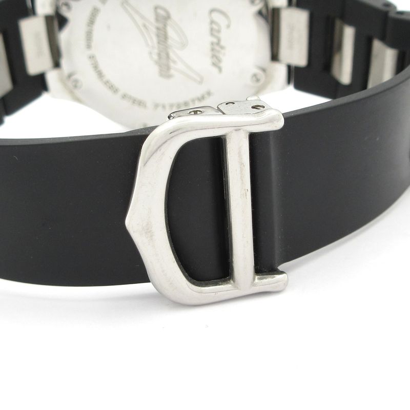Cartier Watch Must 21 Chronoscaph SM SS Rubber Chronograph White