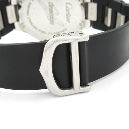Cartier Watch Must 21 Chronoscaph SM SS Rubber Chronograph White