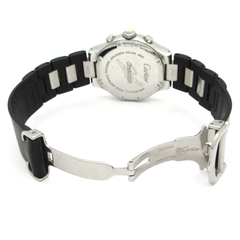 Cartier Watch Must 21 Chronoscaph SM SS Rubber Chronograph White
