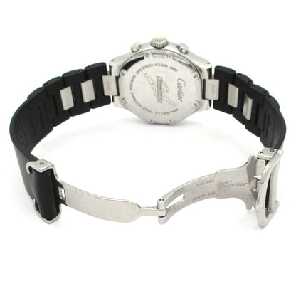 Cartier Watch Must 21 Chronoscaph SM SS Rubber Chronograph White
