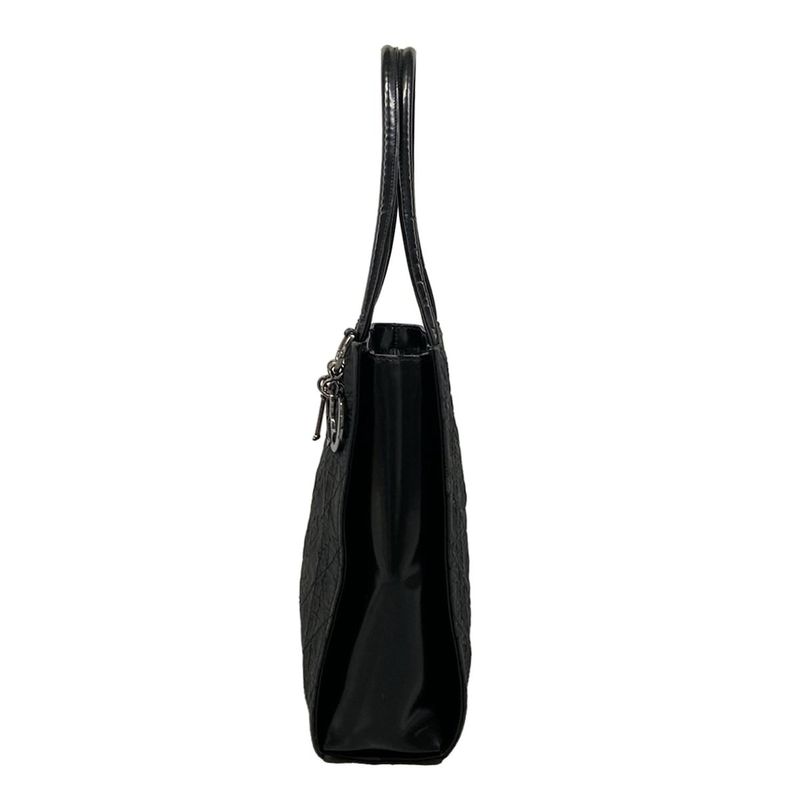 Dior Handbag Cannage Stitch Black Leather