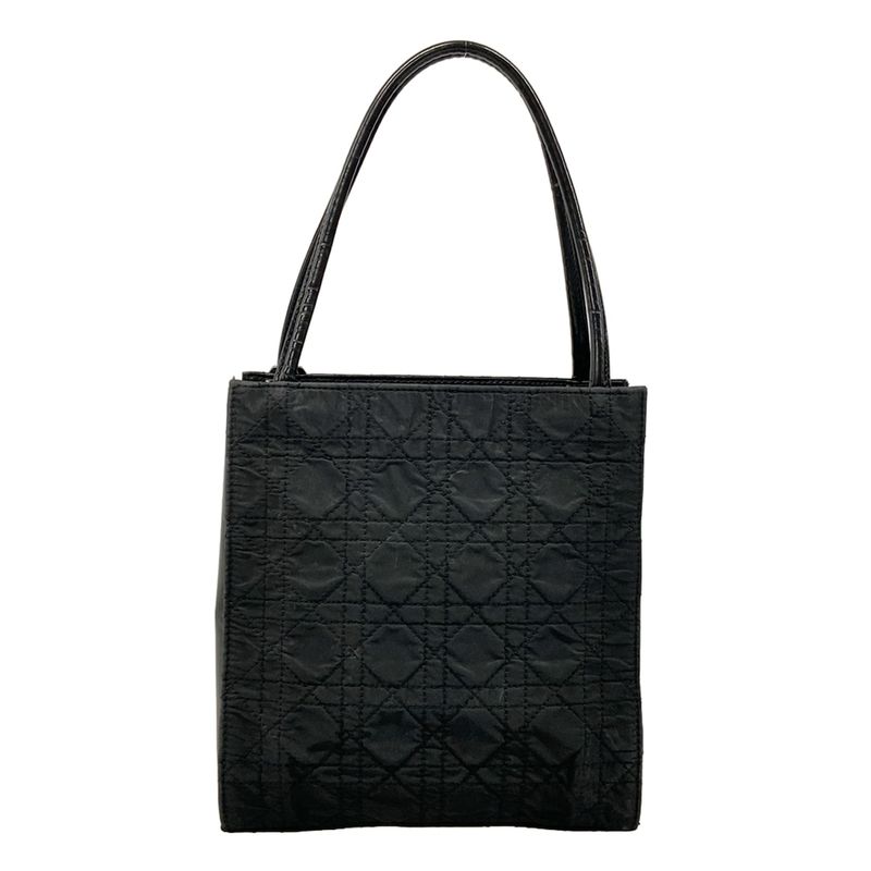 Dior Handbag Cannage Stitch Black Leather