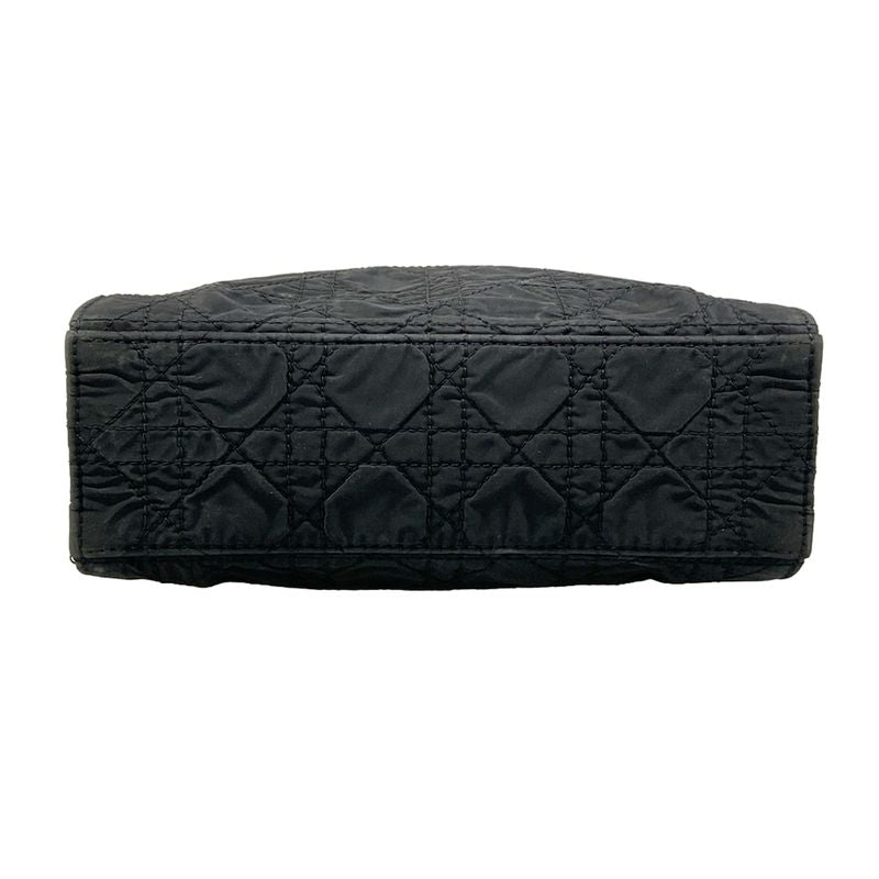 Dior Handbag Cannage Stitch Black Leather