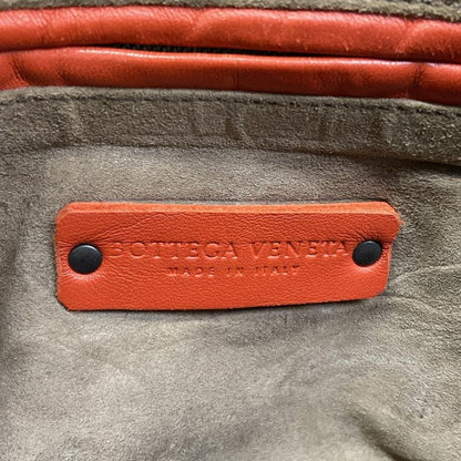 Bottega Veneta Shoulder Bag Red Dark Brown Multi Chain Stitch Leather