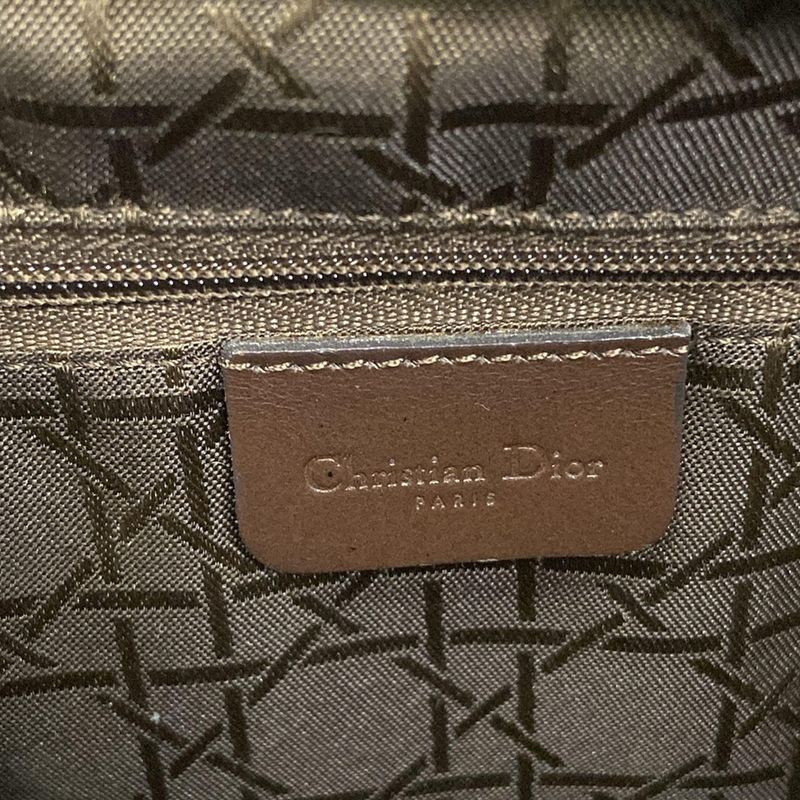 Dior Tote Cannage Stitch Dark Green Brown Leather