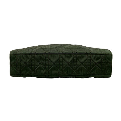 Dior Tote Cannage Stitch Dark Green Brown Leather