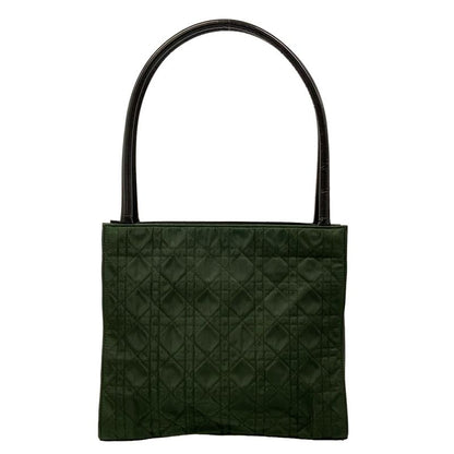 Dior Tote Cannage Stitch Dark Green Brown Leather
