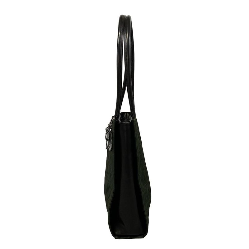 Dior Tote Cannage Stitch Dark Green Brown Leather
