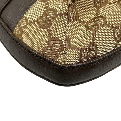 Gucci Shoulder Bag GG Pattern Icon Bit Sherry Dark Brown Beige Multi Leather