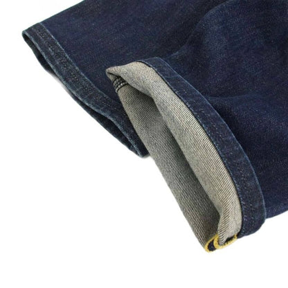 Fendi Denim Pants Jeans Zip Fly Caiman Leather 32 34 Navy YT