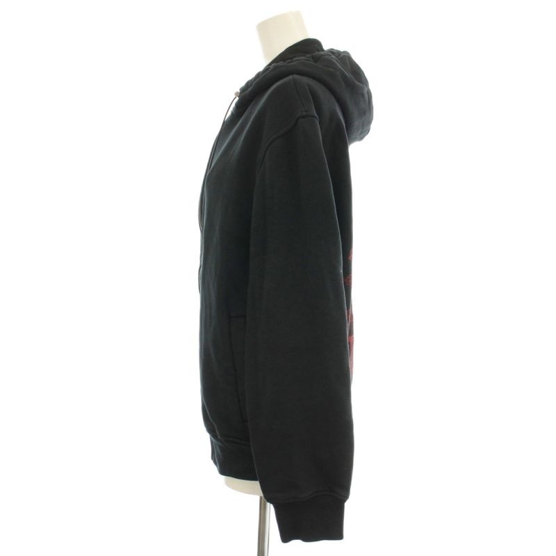 Versace Hoodie Sweatshirt Brushed Lining Embroidery M Black