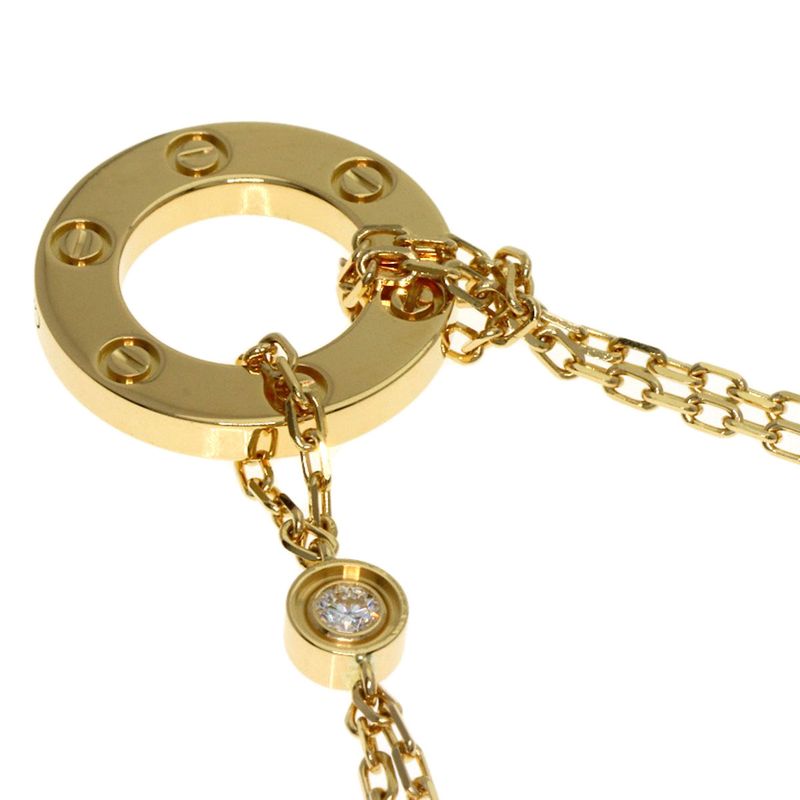 Cartier Love Circle Diamond Necklace 18k Yellow Gold