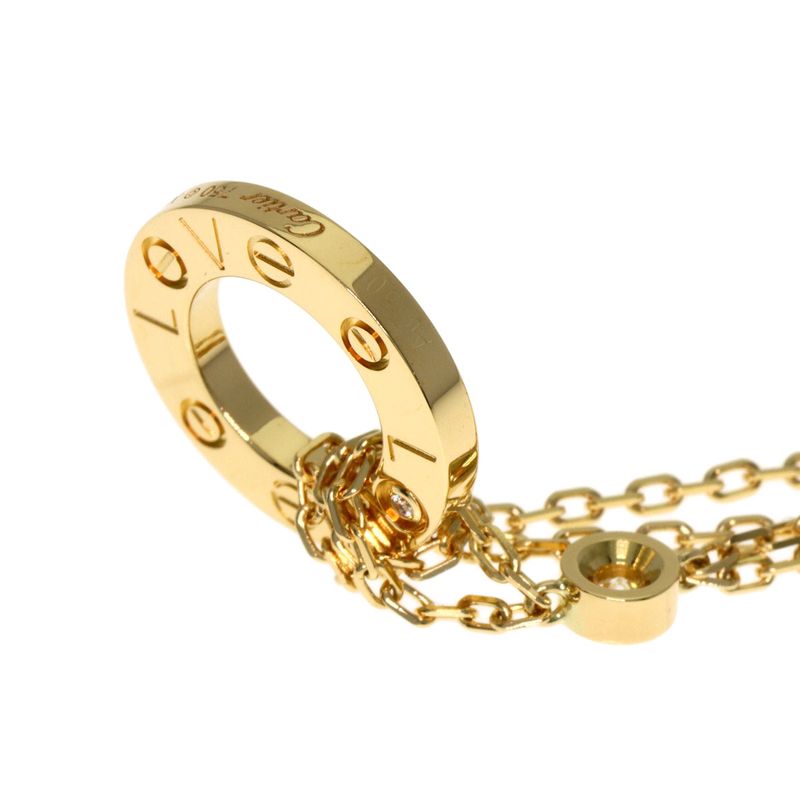 Cartier Love Circle Diamond Necklace 18k Yellow Gold
