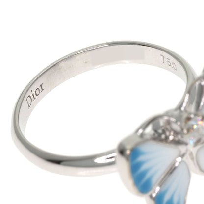 Dior Butterfly Motif Diamond Pinky Ring 18k White Gold