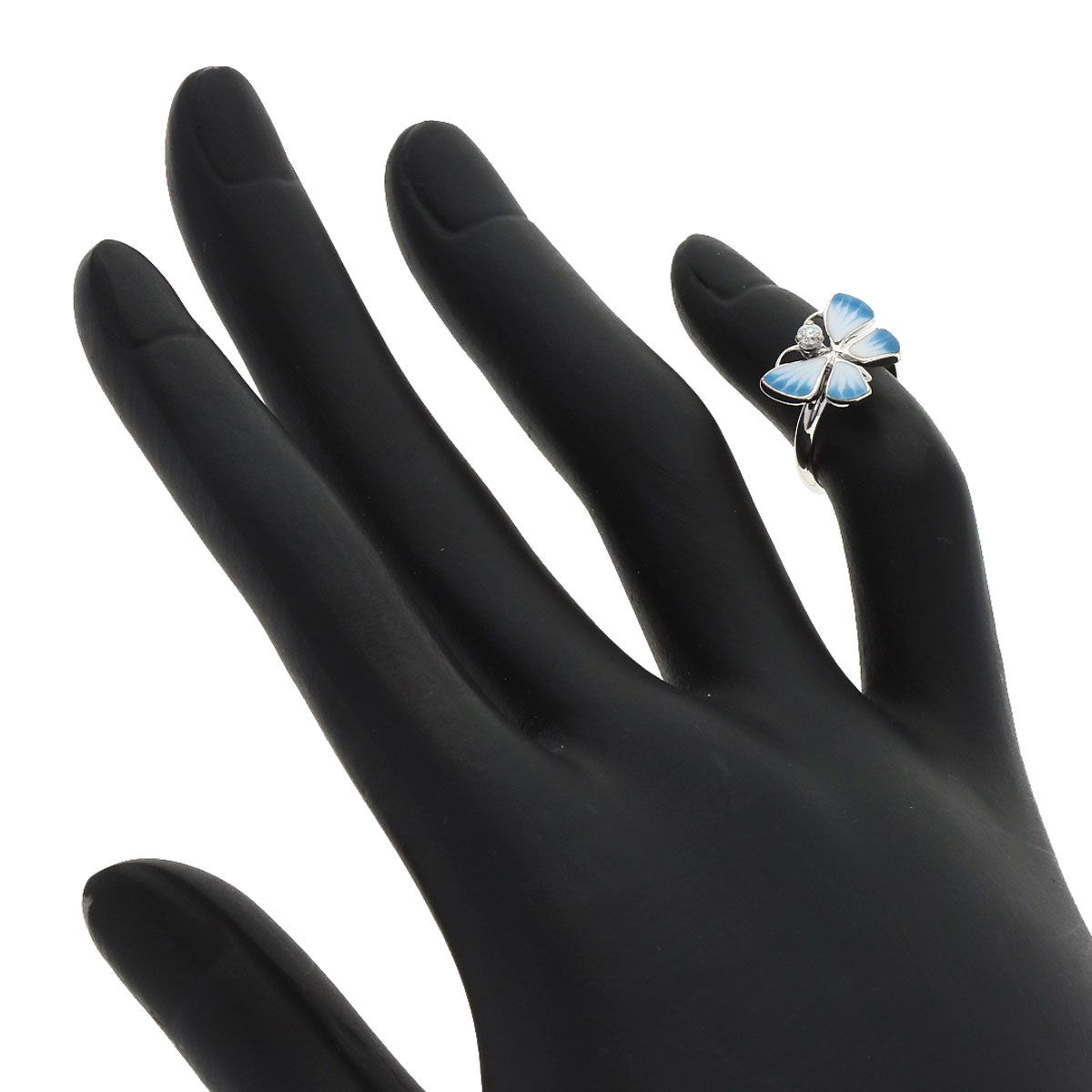 Dior Butterfly Motif Diamond Pinky Ring 18k White Gold