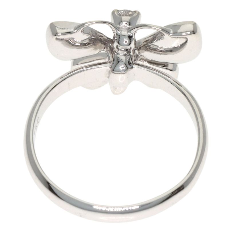 Dior Butterfly Motif Diamond Pinky Ring 18k White Gold