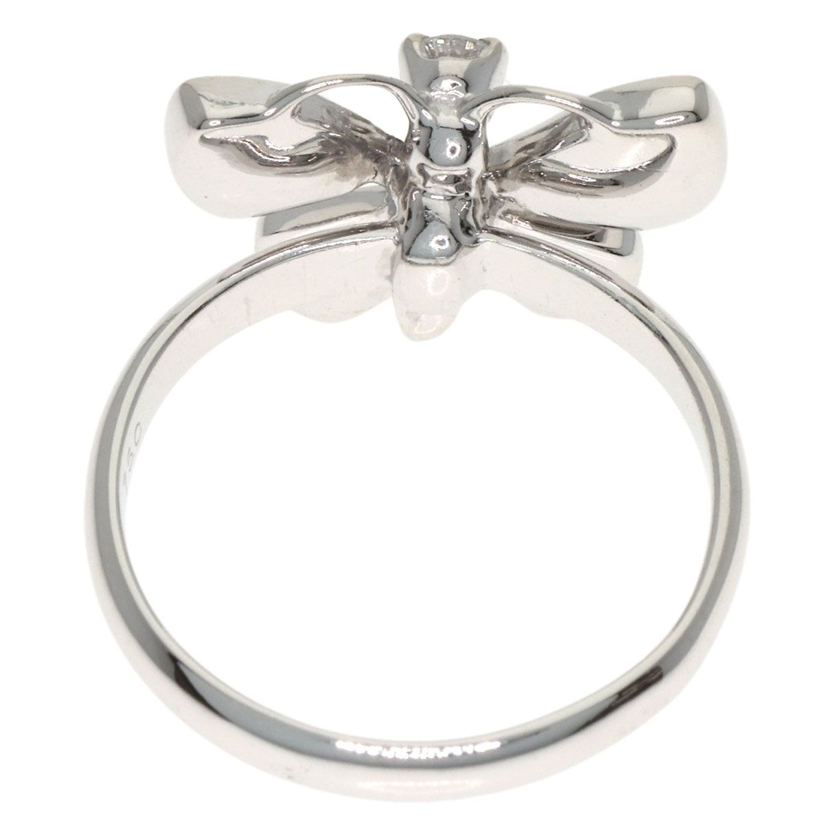 Dior Butterfly Motif Diamond Pinky Ring 18k White Gold