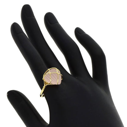 Dior Rose Quartz Ring 18k Yellow Gold Ring