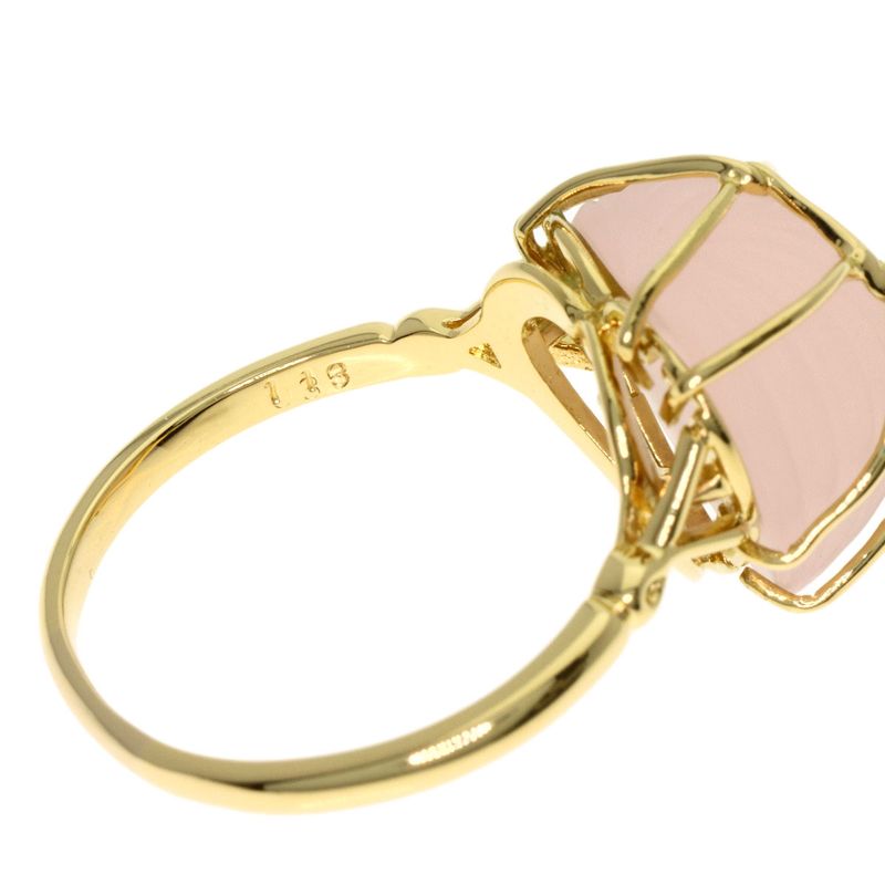 Dior Rose Quartz Ring 18k Yellow Gold Ring