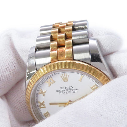 Rolex Datejust SS 18k Yellow Gold Watch White Dial