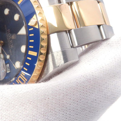 Rolex Submariner Date SS 18k Yellow Gold Watch Blue Dial