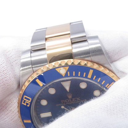 Rolex Submariner Date SS 18k Yellow Gold Watch Blue Dial