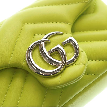 Gucci GG Marmont Quilting Chain Mini Bag Quilted Yellow