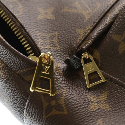 Louis Vuitton Monogram Palm Spring Backpack Brown Black Leather Gold