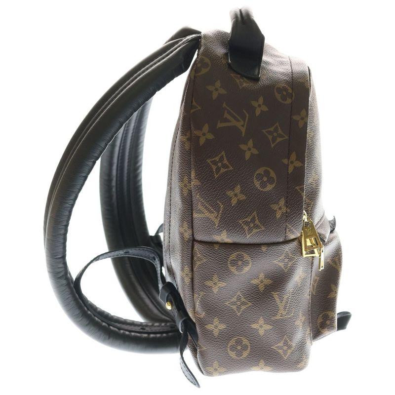 Louis Vuitton Monogram Palm Spring Backpack Brown Black Leather Gold