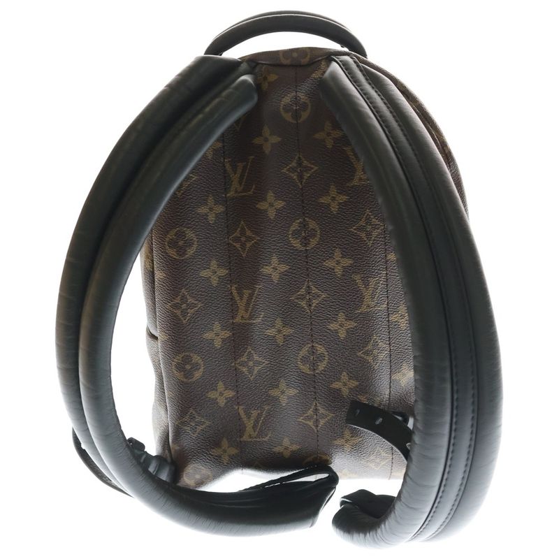Louis Vuitton Monogram Palm Spring Backpack Brown Black Leather Gold