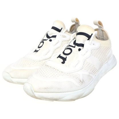 Dior Front Logo Lace Up Low Cut Sneakers White