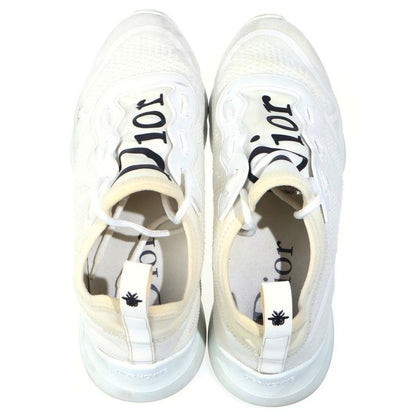 Dior Front Logo Lace Up Low Cut Sneakers White