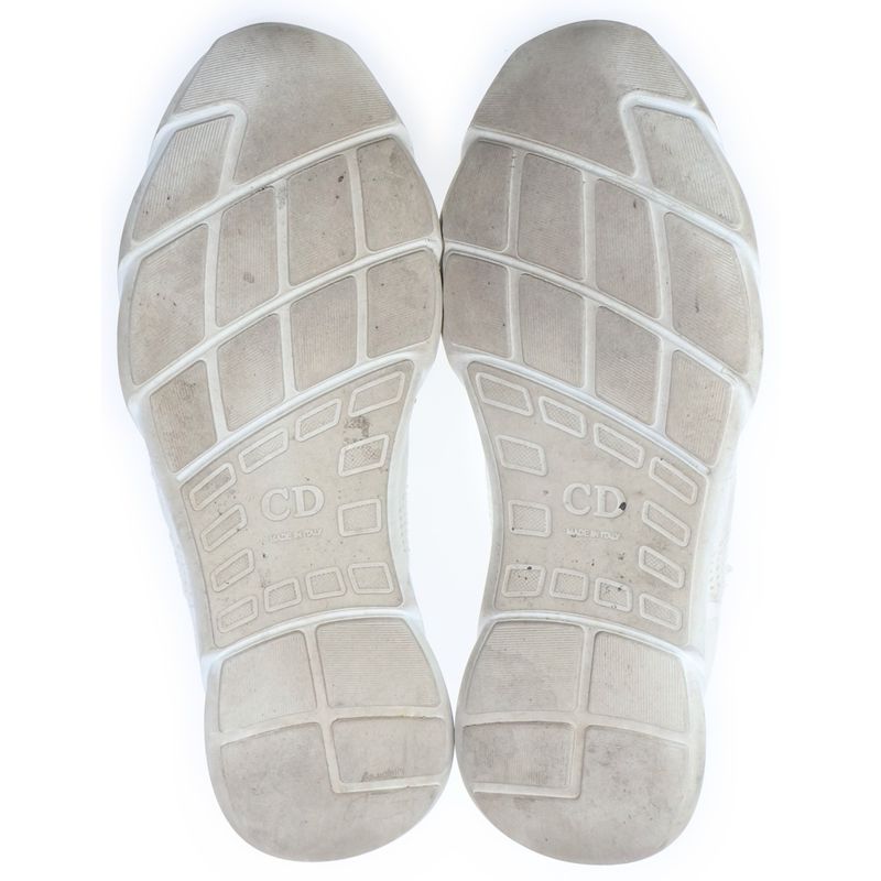 Dior Front Logo Lace Up Low Cut Sneakers White