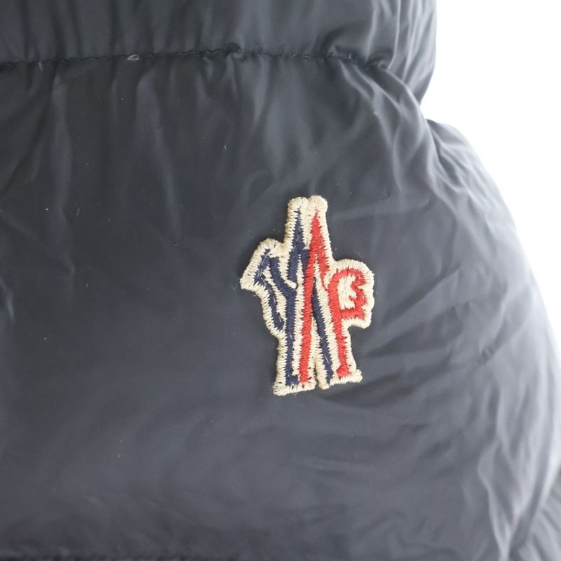 Moncler Patch Logo Hooded Down Jacket Black