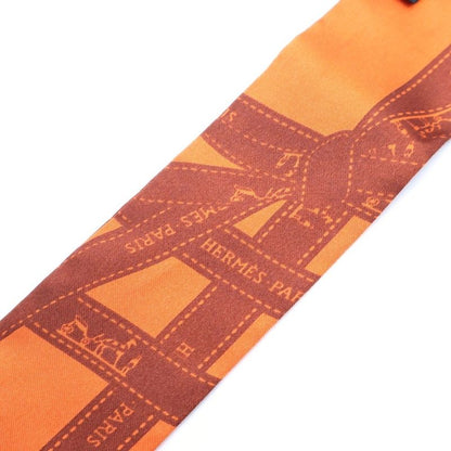 Hermes Twilly Bolduc Silk Scarf Orange