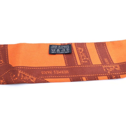 Hermes Twilly Bolduc Silk Scarf Orange