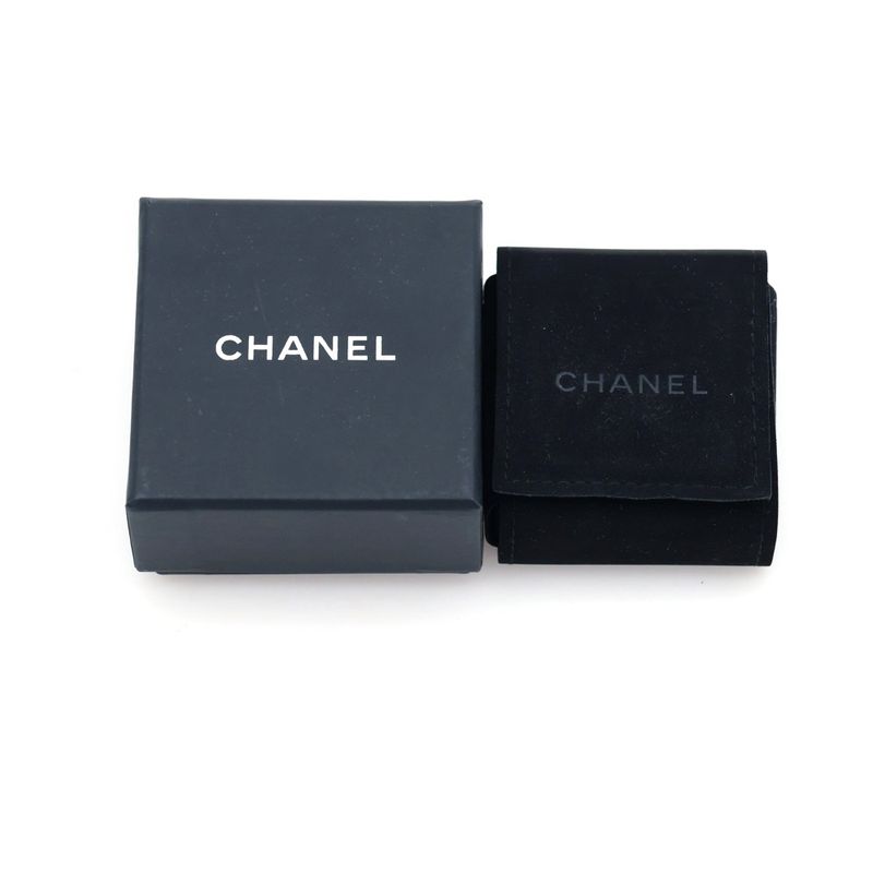 Chanel CC Logo Octagon Strass Rhinestone Earrings Gold