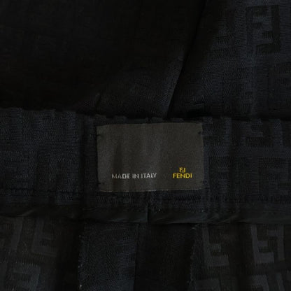 Fendi Zucca Pattern Long Pants Trousers Polyester Cotton Black