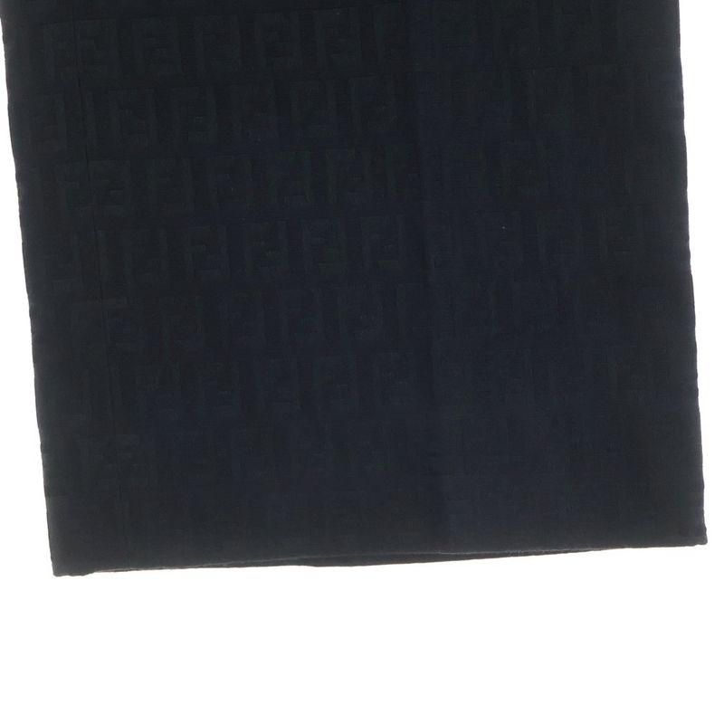 Fendi Zucca Pattern Long Pants Trousers Polyester Cotton Black