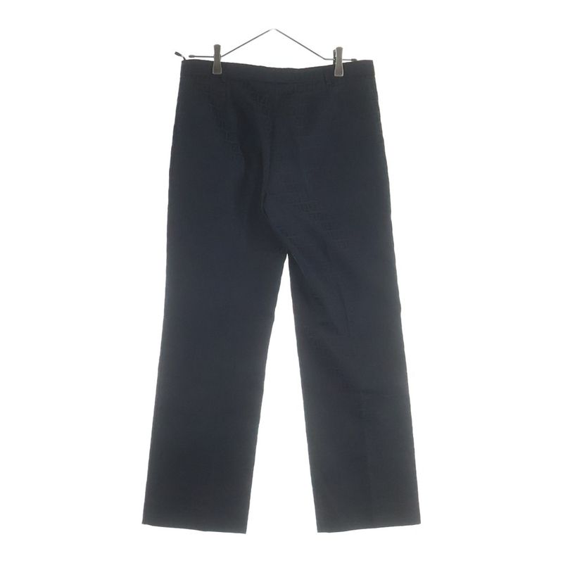 Fendi Zucca Pattern Long Pants Trousers Polyester Cotton Black