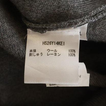 Loewe Heart Logo Crew Neck Wool Knit Sweater Gray