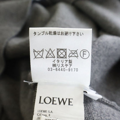 Loewe Heart Logo Crew Neck Wool Knit Sweater Gray