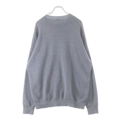 Loewe Heart Logo Crew Neck Wool Knit Sweater Gray