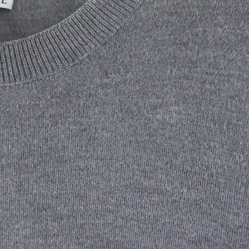 Loewe Heart Logo Crew Neck Wool Knit Sweater Gray