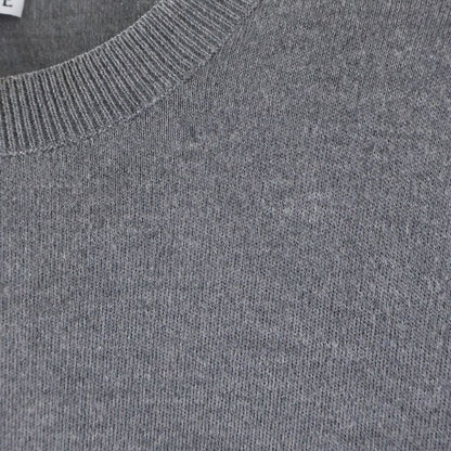 Loewe Heart Logo Crew Neck Wool Knit Sweater Gray