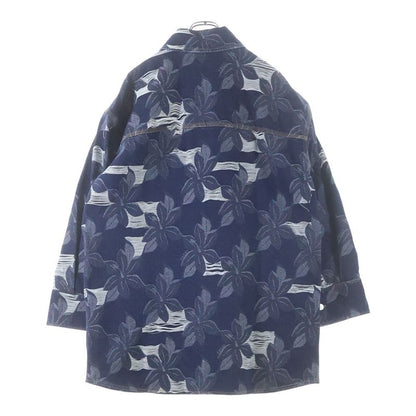 Gucci Denim Jacquard Shirt Floral Jacket Indigo