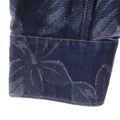 Gucci Denim Jacquard Shirt Floral Jacket Indigo