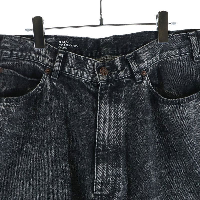Celine Elephant Jeans Wide Baggy Denim Pants Gray