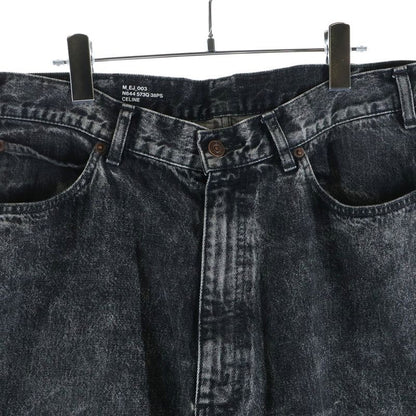 Celine Elephant Jeans Wide Baggy Denim Pants Gray