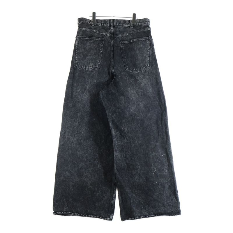Celine Elephant Jeans Wide Baggy Denim Pants Gray
